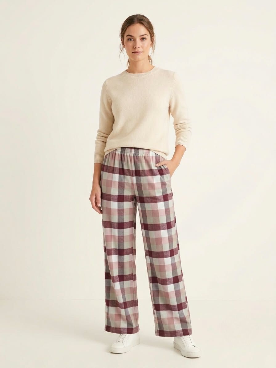 pantalón mujer cuadros dulce abrigo