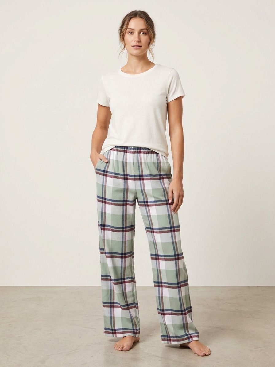 pantalón mujer cuadros dulce abrigo