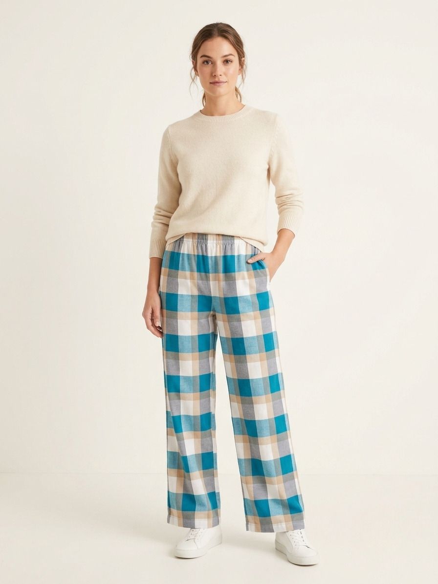 pantalón mujer cuadros dulce abrigo