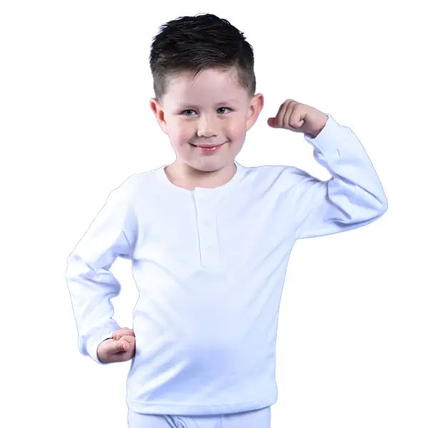 Camiseta térmica cuello 3 botones manga larga niño