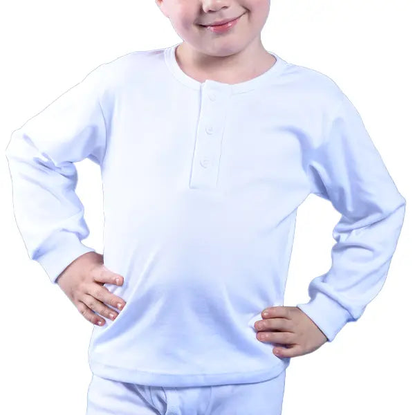 Camiseta térmica cuello 3 botones manga larga niño
