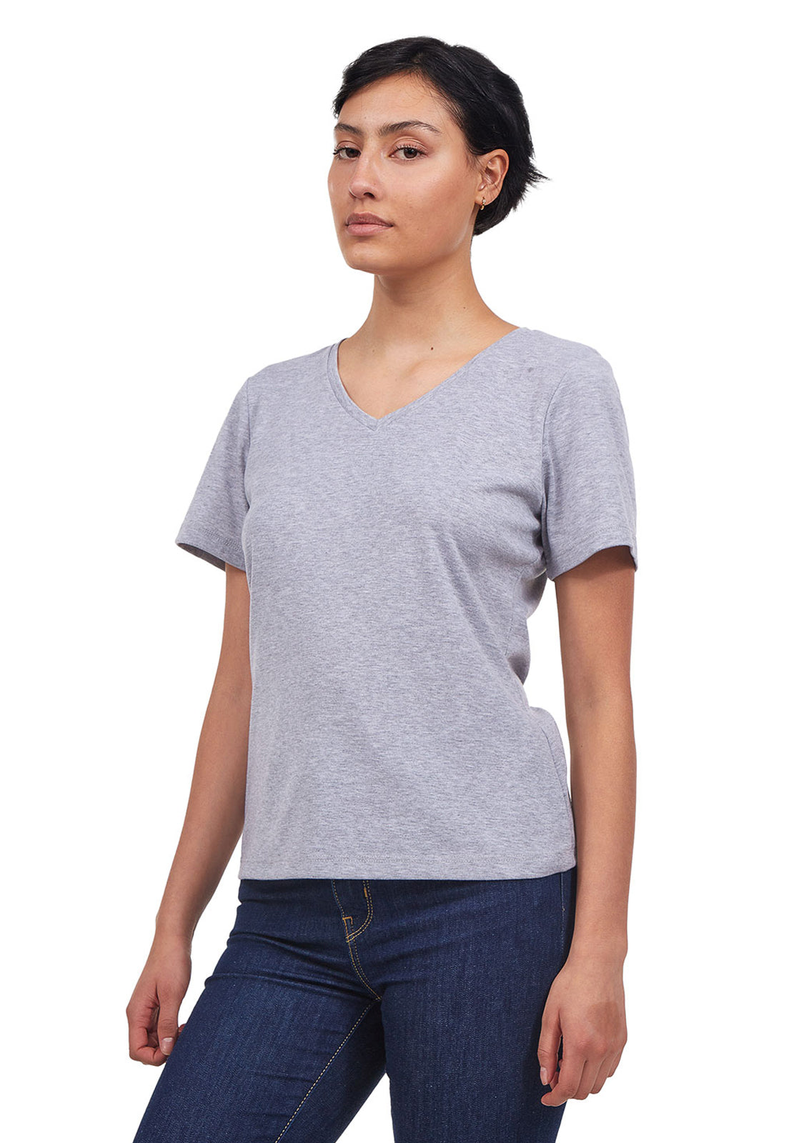 Camiseta mujer confort cuello v algodón
