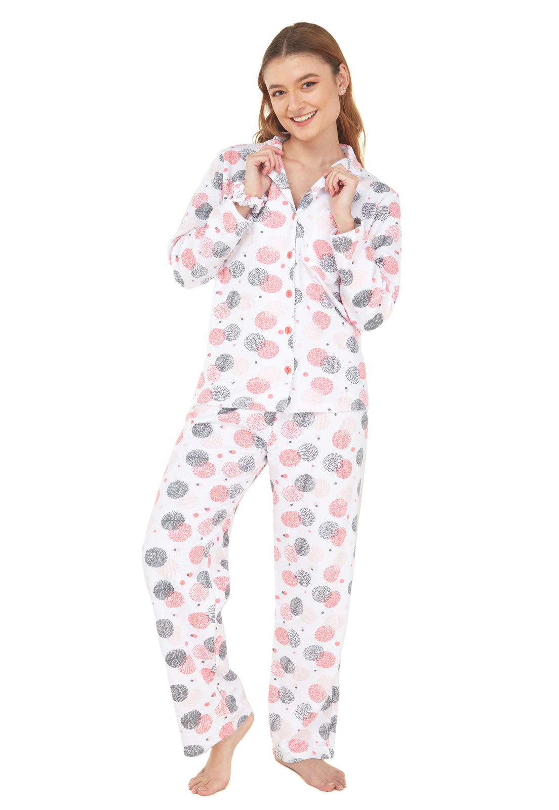 Pijama mujer térmica algodón perchado