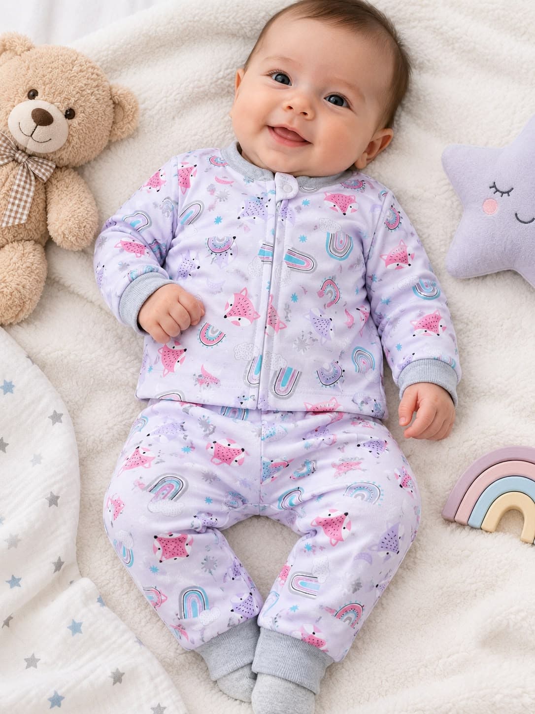 Pijama estampada 2 piezas para bebé