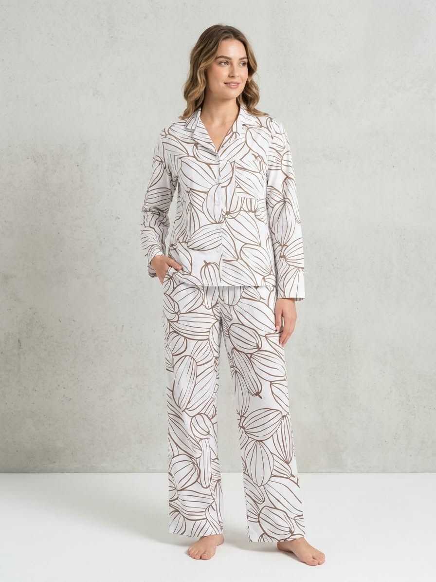 Pijama mujer clásica Poli-Algodón