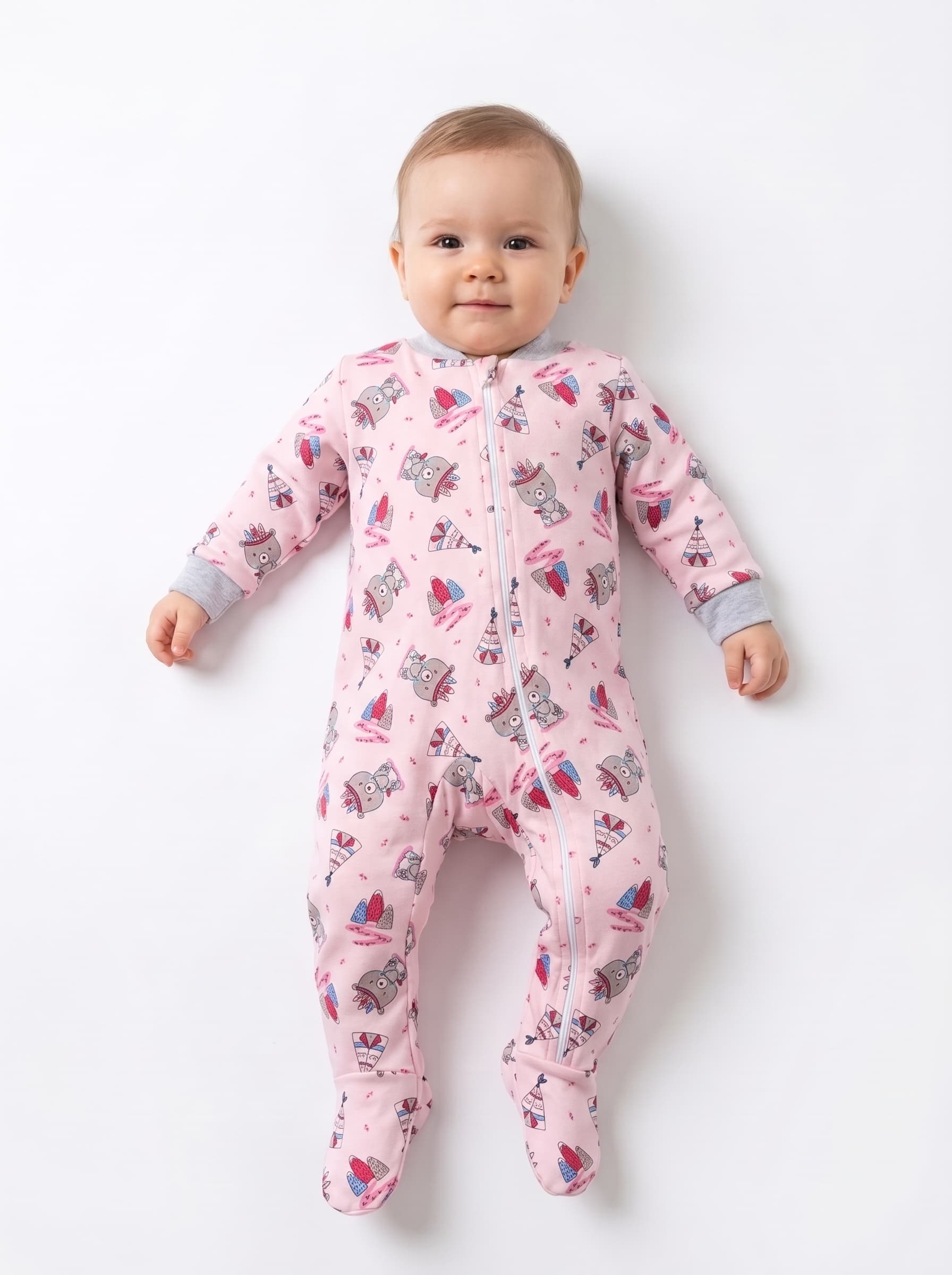 Pijama bebé térmica algodón niña