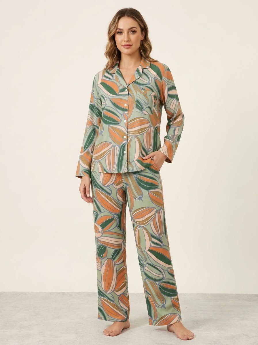 Pijama mujer clásica Poli-Algodón