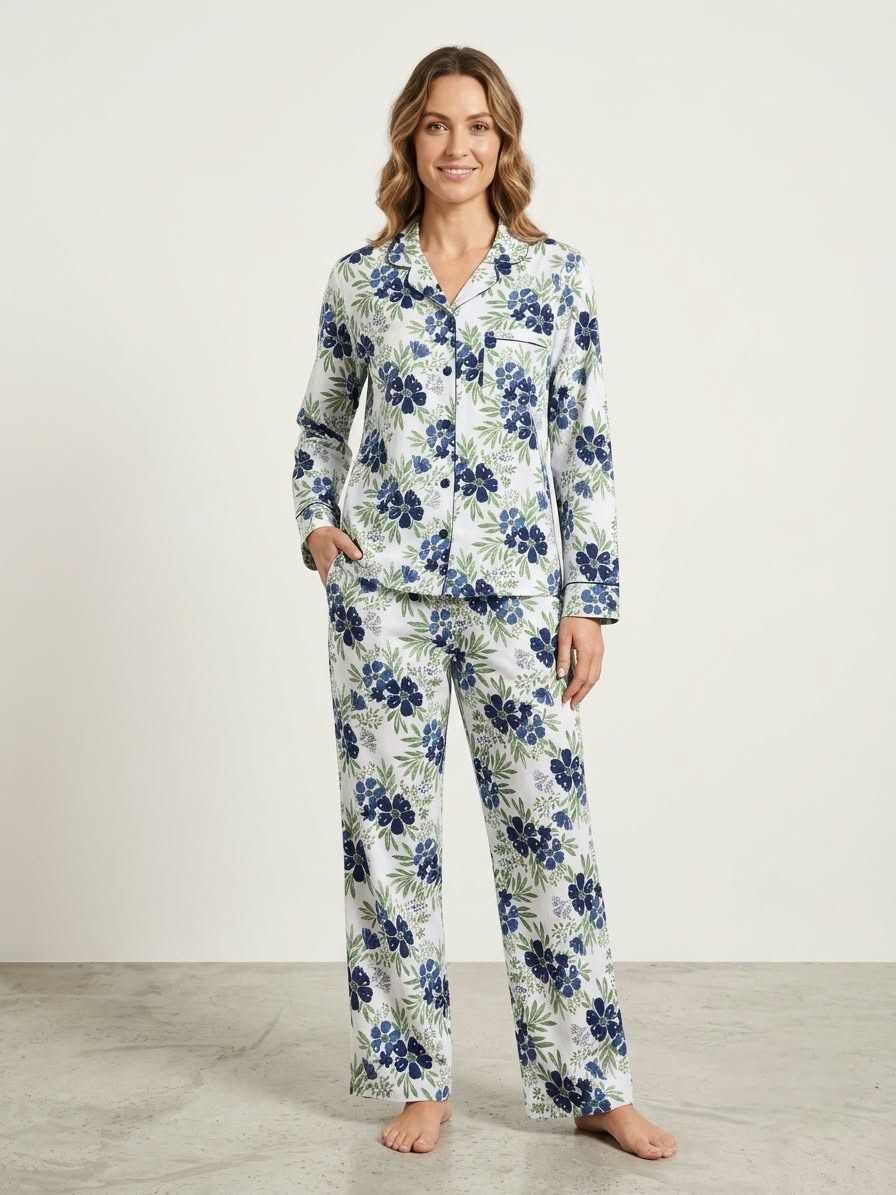 Pijama mujer clásica Poli-Algodón