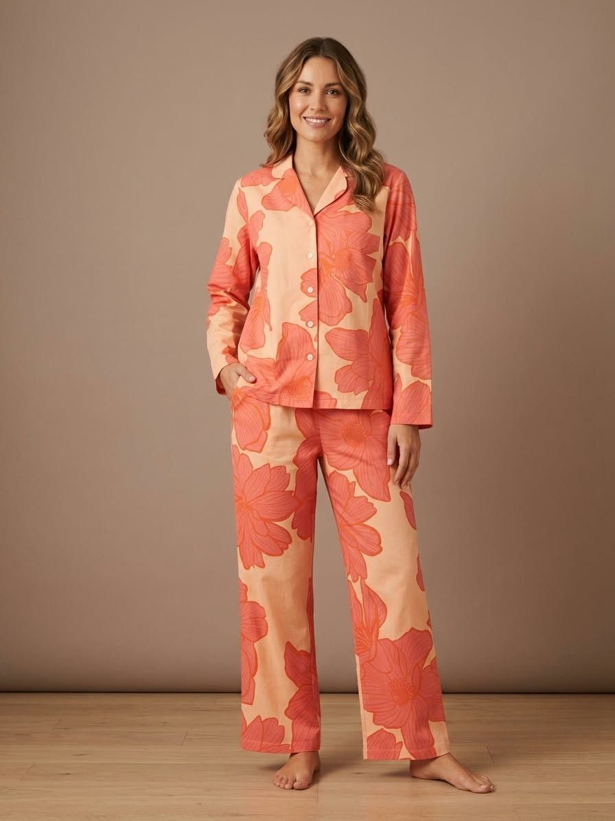 Pijama mujer clásica Poli-Algodón