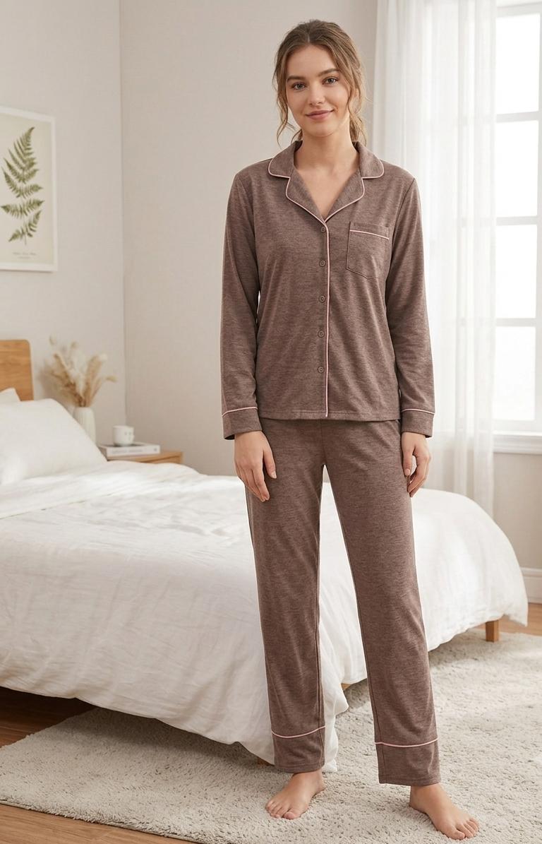 Pijama mujer térmica Poli-Algodón perchado