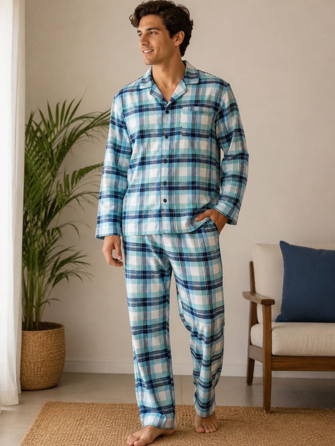 Pijama hombre cuadros térmica