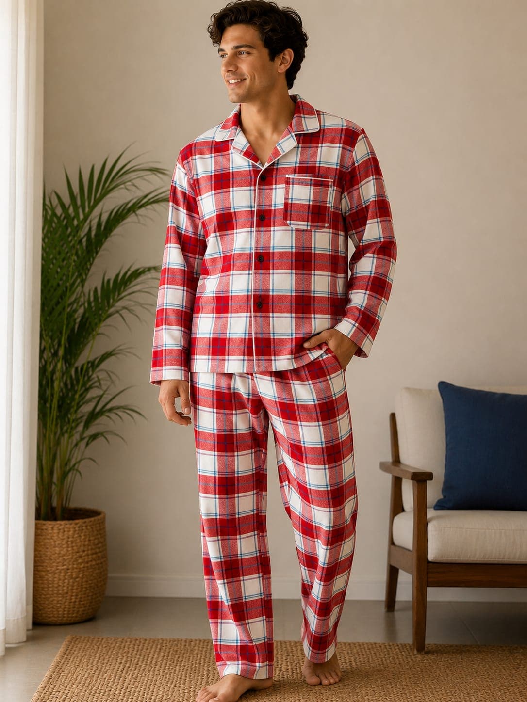 Pijama hombre cuadros térmica