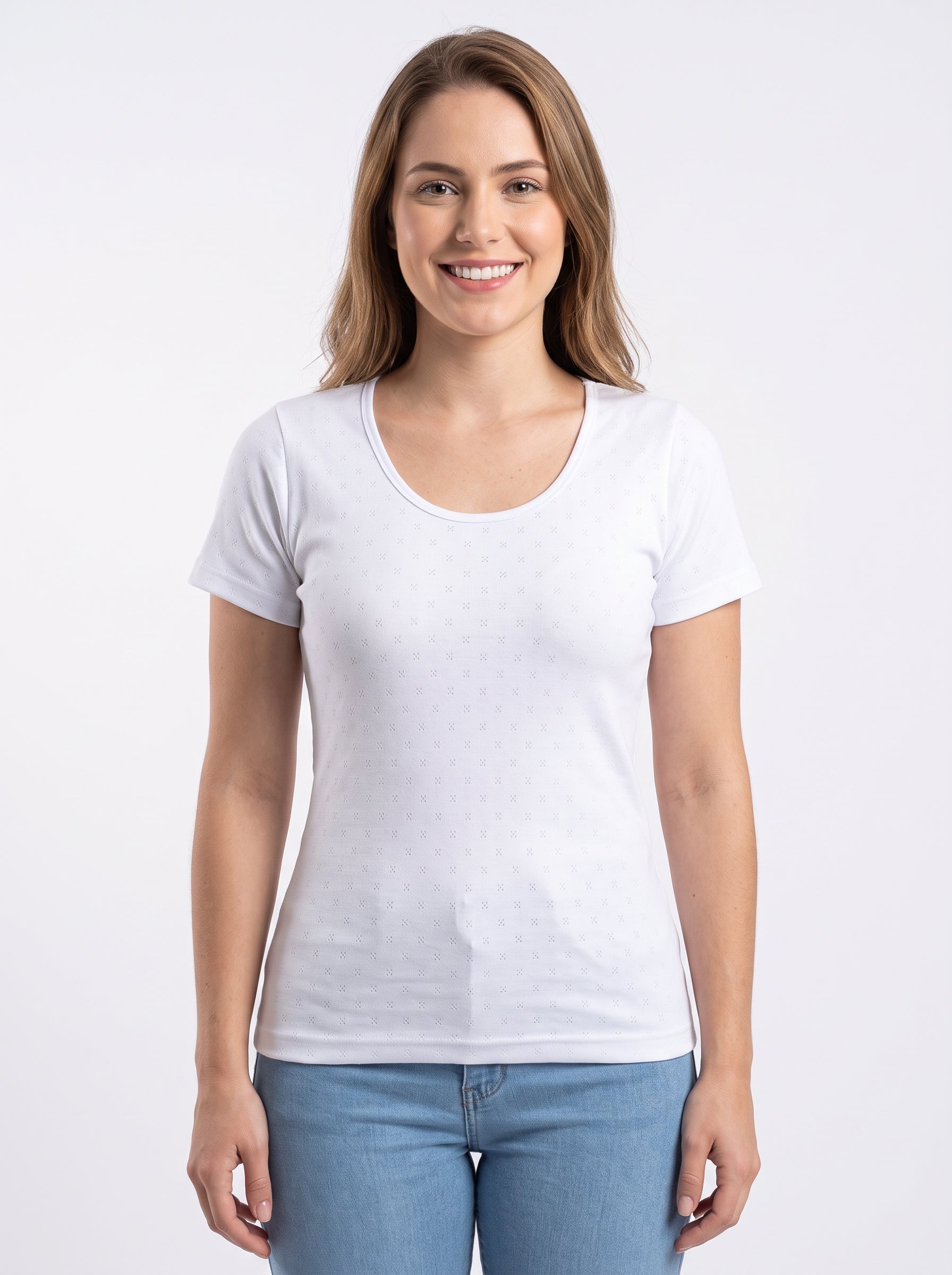 Camiseta manga corta mujer térmica algodón