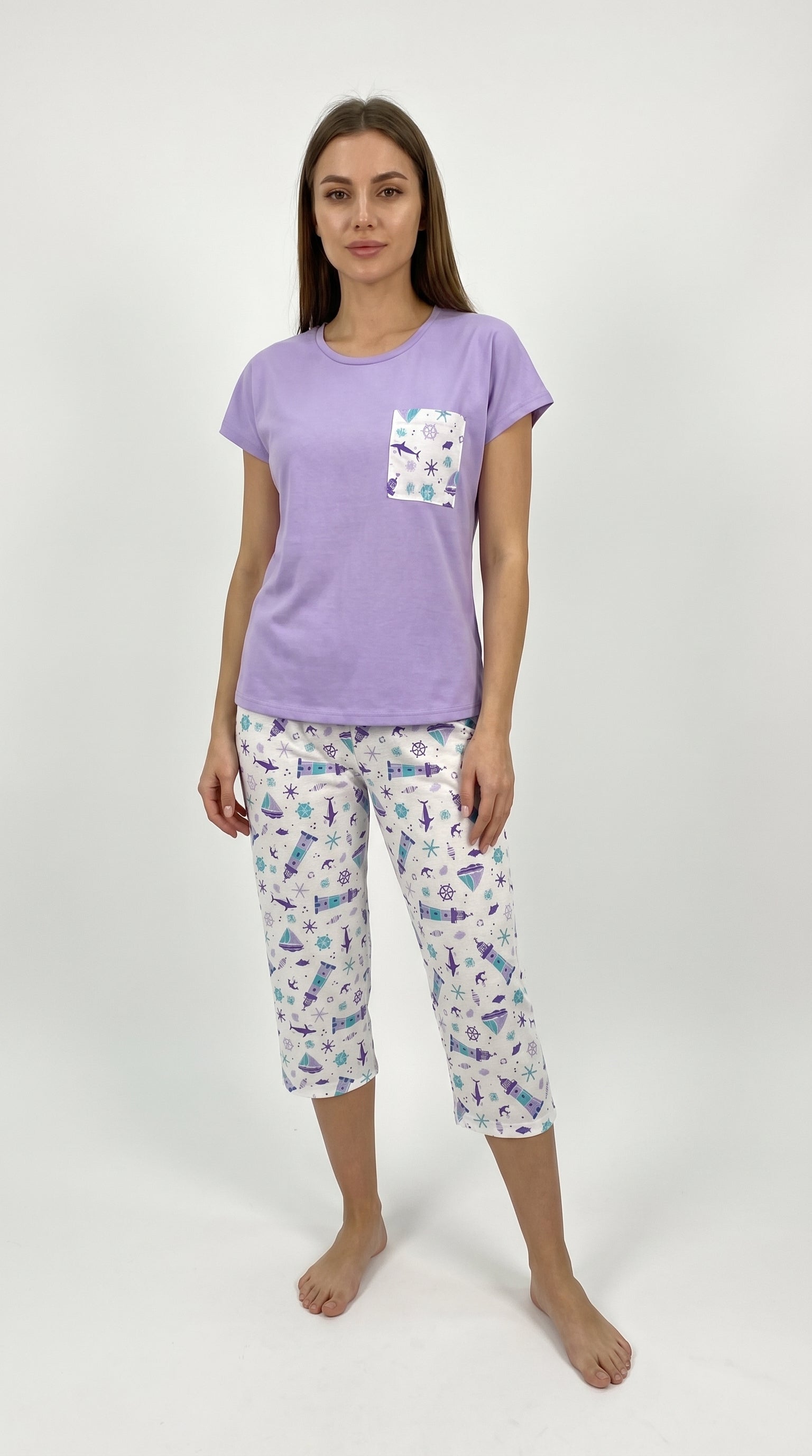 Pijama capri fresca mujer