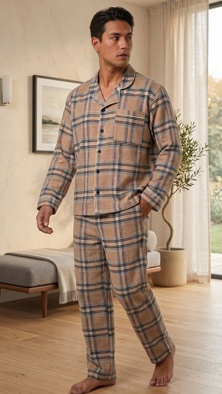 Pijama hombre cuadros térmica