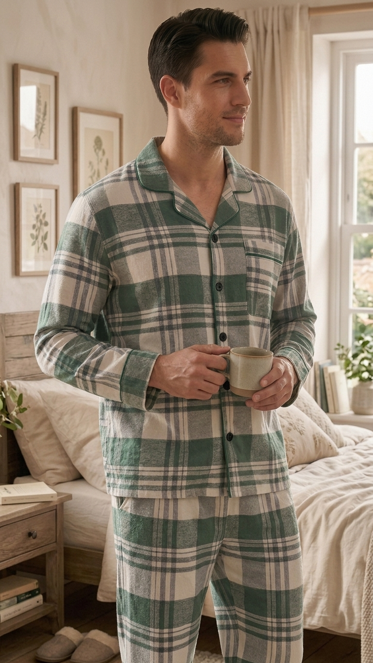 Pijama hombre cuadros térmica