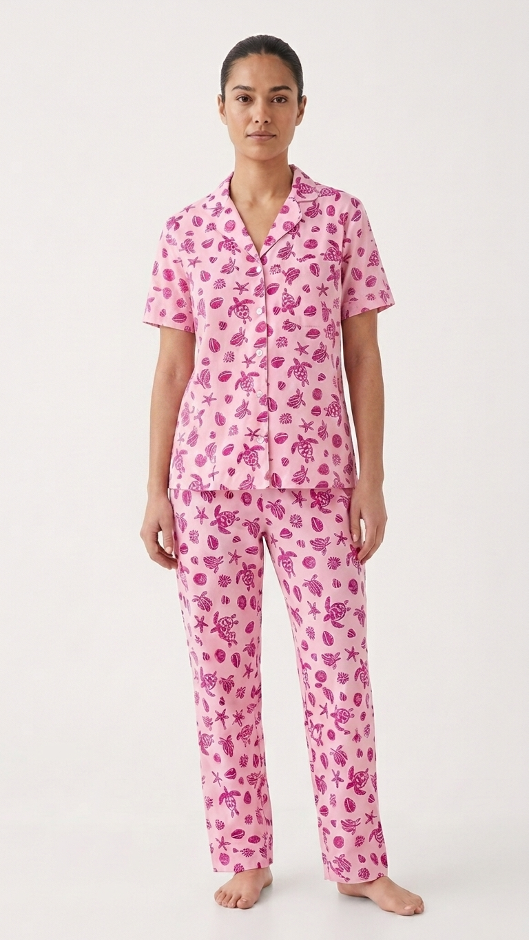 Pijama mujer manga corta algodón