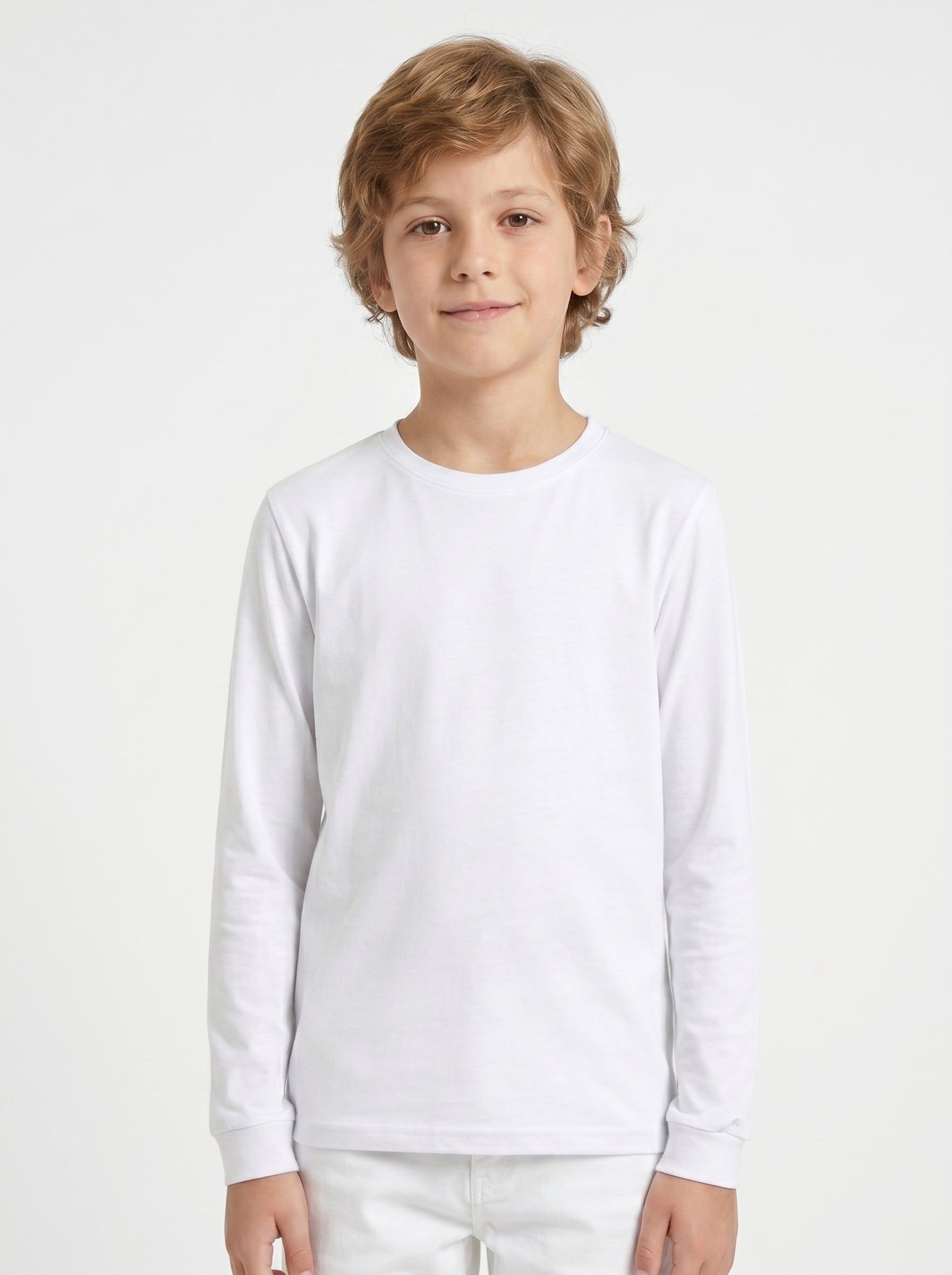 Camiseta térmica cuello redondo manga larga algodón niños