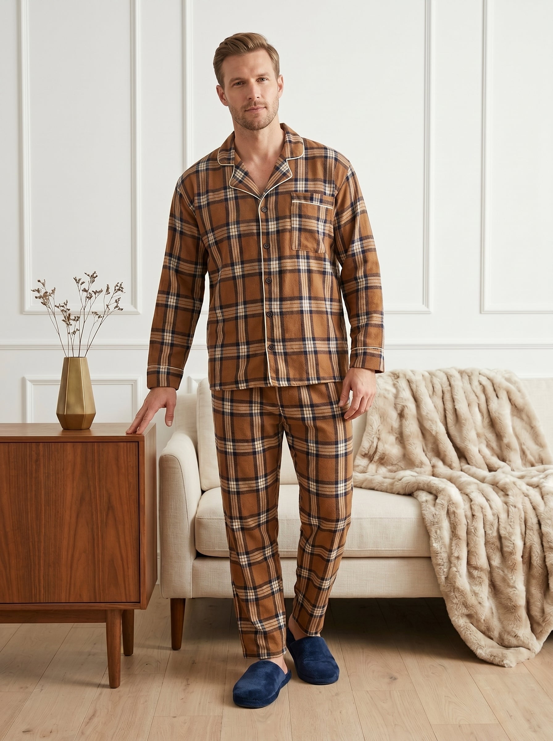 Pijama hombre cuadros térmica