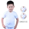 Combo X3 Camiseta Niño Cuello V Manga Corta