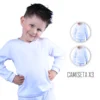Combo X3 Camiseta Niño Cuello V Manga Larga
