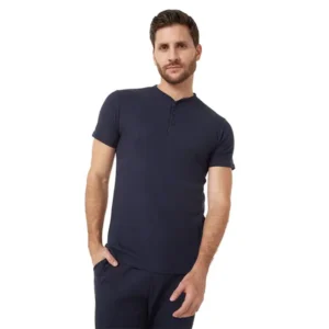 Camiseta Henley Hombre Manga Corta