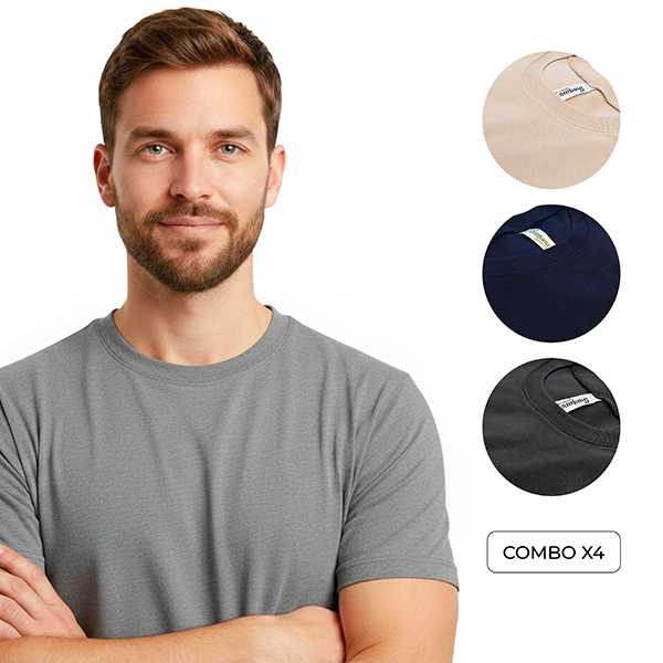 Combo X4 Camiseta Hombre Essential