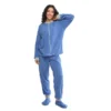 Pijama Mujer Térmica Polar Azul Jaspe