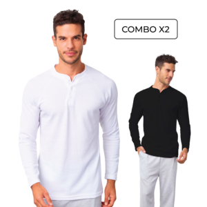 Combo X2 Camibuso Hombre Enzo White